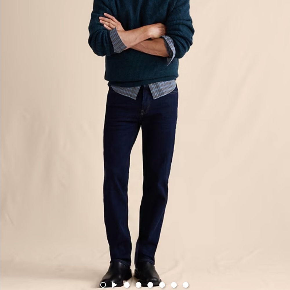 NWT! Banana Republic Jeans Mens 34 x 30 Blue Denim Straight Luxe Traveler Fit